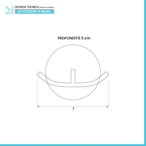 Appendino a muro con doppio gancio in acciaio cromato  Bora