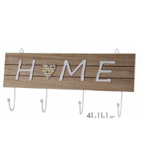 Appendino Appendi Abiti Da Parete Legno Gancio A 4 Decoro Home 41x11x1cm 745693         