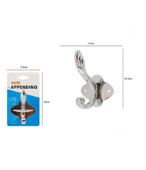 Appendino Appendi Abiti Multiuso A 1 Gancio Ali In Finitura Cromo Lucido 52171         
