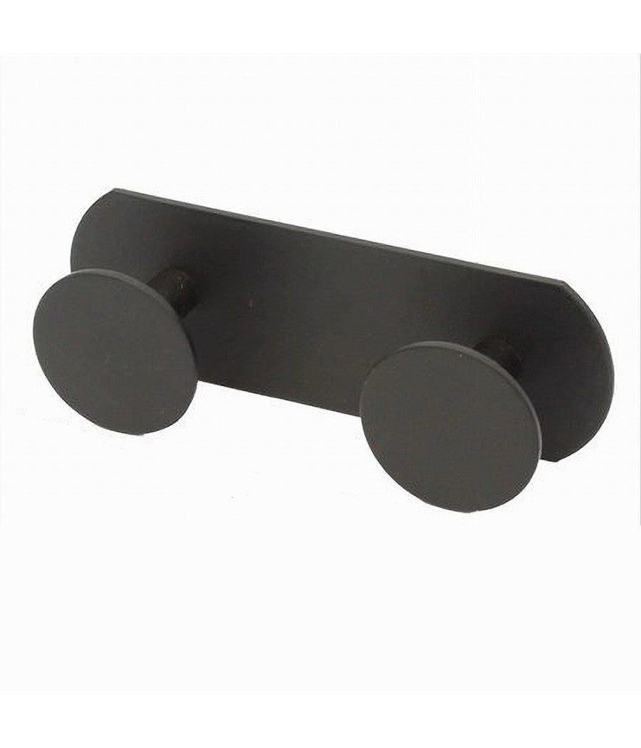 Appendino Con 2 Ganci Appendi Porta Asciugamano A 2 Posti Bagno Casa Nero 59766         