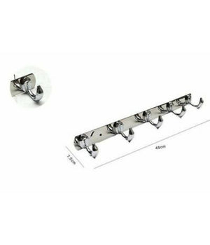 Appendino Con 5 Ganci A Delfino Parete Multiuso Acciaio Viti 45 X 7.5 Cm 52180         