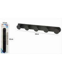 Appendino Con 5 Ganci Appendi Porta Asciugamano A 5 Posti Bagno Casa Nero 59769         