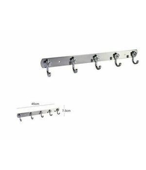 Appendino Con 5 Ganci Fiori Parete Multiuso Acciaio Viti 45x7.5 Cm 52674 Appendi         