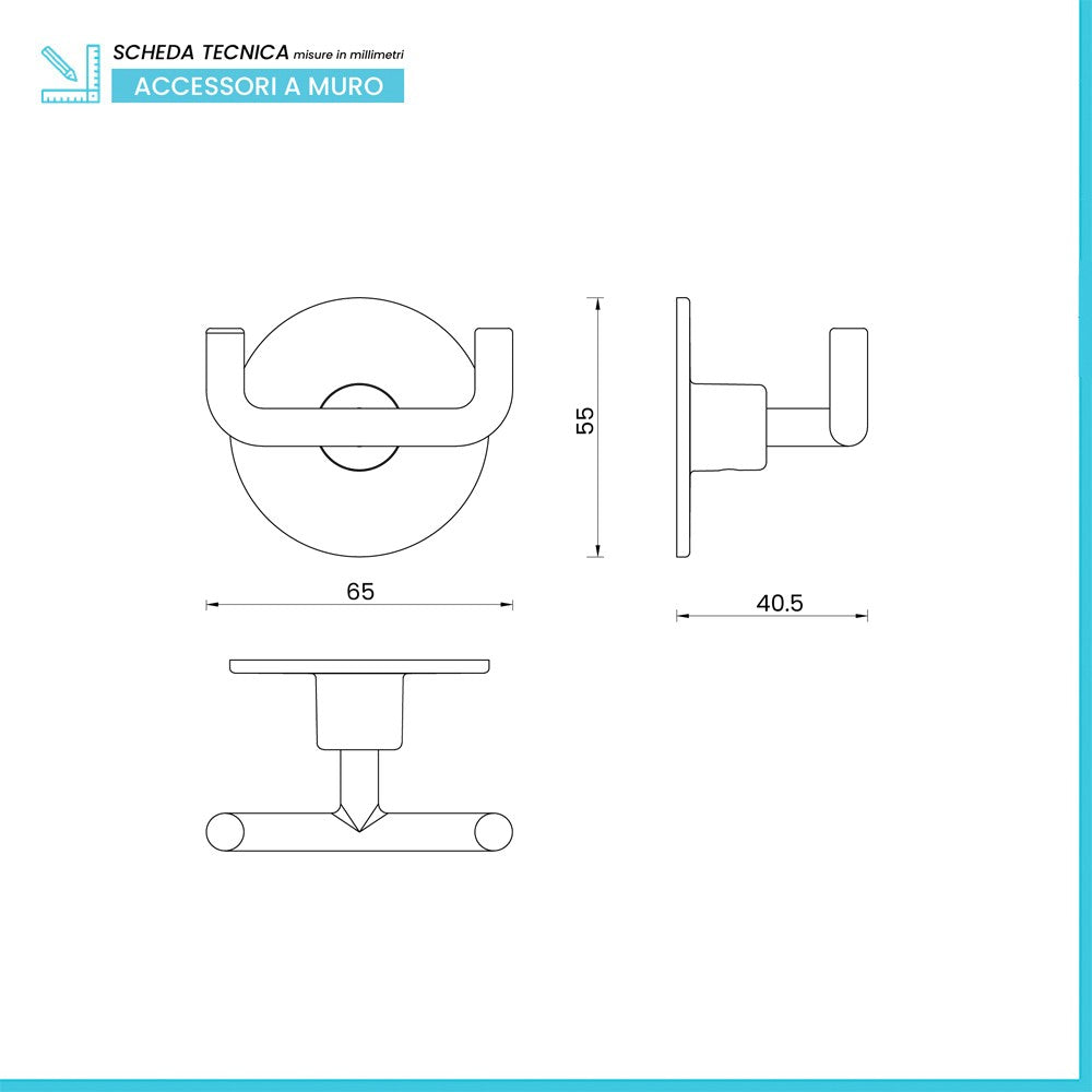 Appendino Cromato con Doppia modalità di Fissaggio