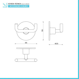 Appendino Cromato con Doppia modalità di Fissaggio