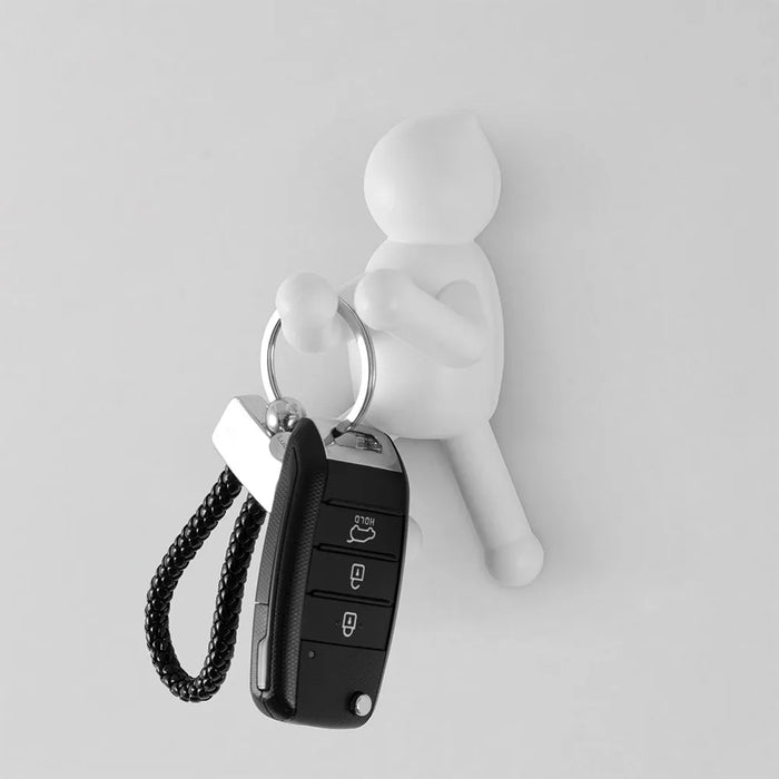 Appendino da muro in ABS bianco con doppia modalità di fissaggio  Bruce