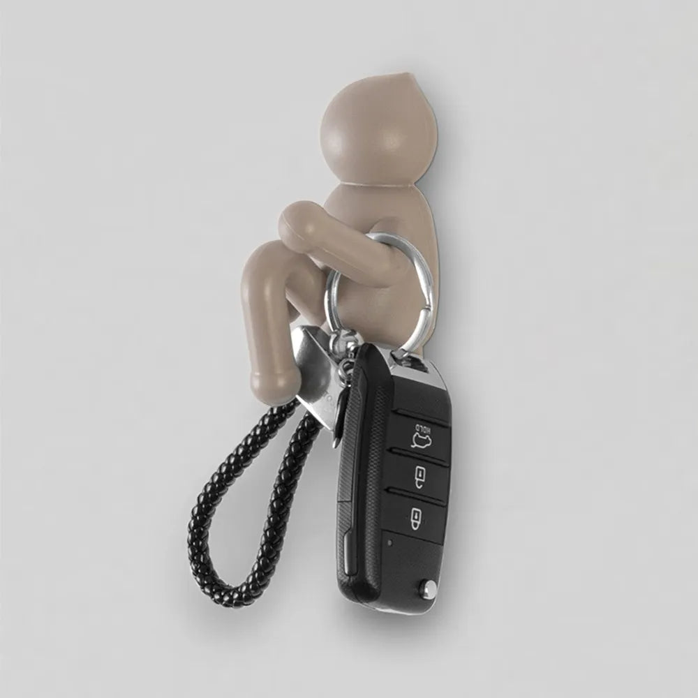 Appendino da muro in ABS tortora con due modalità di fissaggio | Bruce