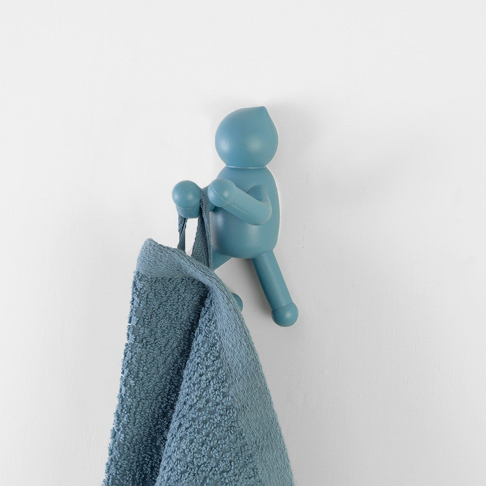 Appendino da muro in ABS turchese con due modalità di fissaggio  Bruce