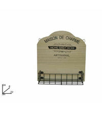 Appendino Da Parete Con Mensola In Legno Metallo Decorazione Casa 24 X 22 X 6 Cm         
