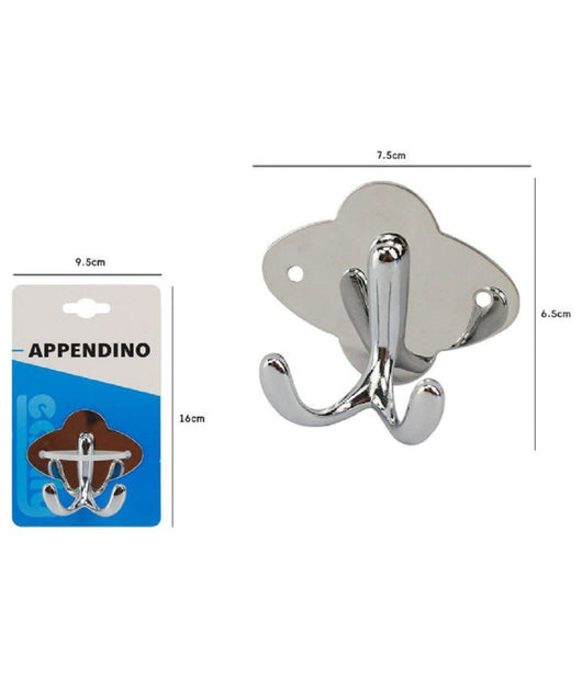 Appendino Doppio Gancio Appendi Porta Asciugamano Bagno 7.5x6.5cm Coniglio 52175         