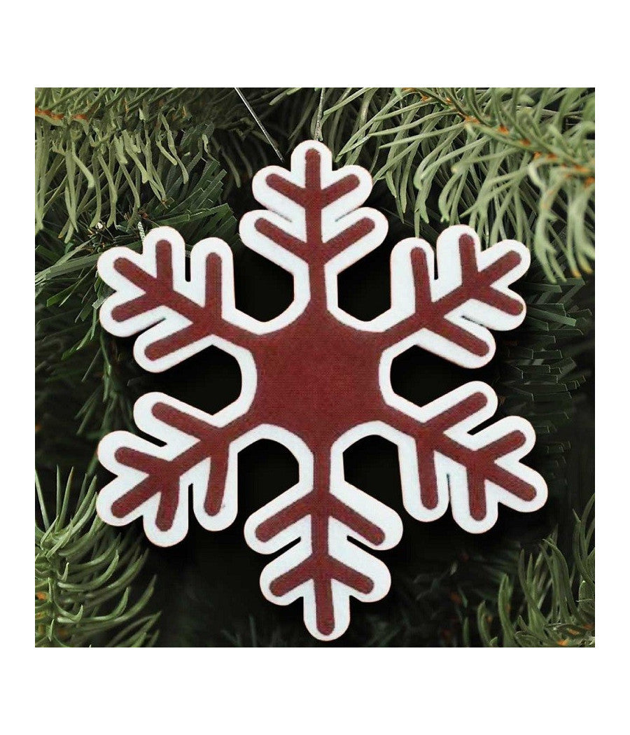 Appendino Fiocco Di Neve Natale Ovatta E Juta 44 Cm Decorazioni Natale         