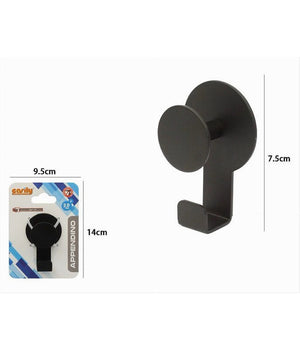Appendino Ganci Appendi Porta Asciugamano 1 Posto Doppio Bagno Casa Nero 59765         