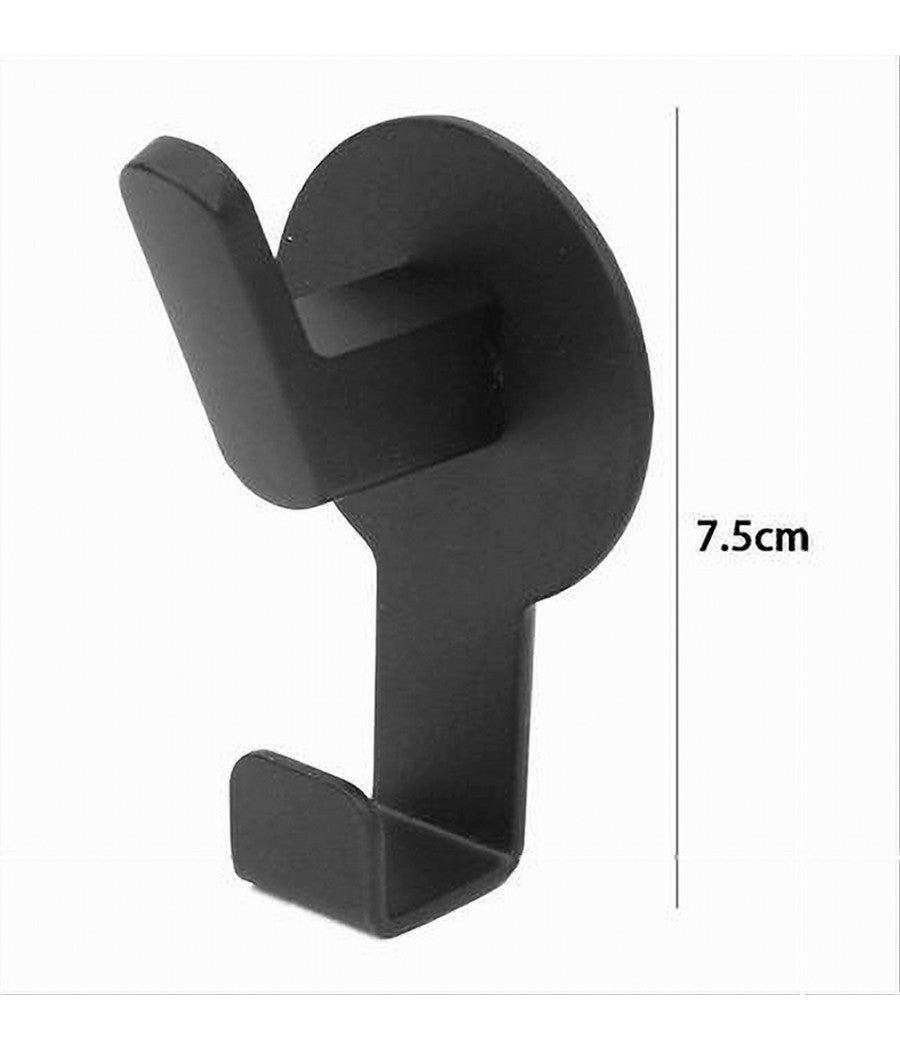Appendino Gancio 2 Posti Porta Asciugamano Bagno Casa Cucina Nero 7.5 Cm 59735         