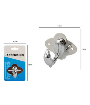 Appendino Gancio Appendi Porta Asciugamano 1 Posto Bagno A Delfino 7.5 Cm 52178         