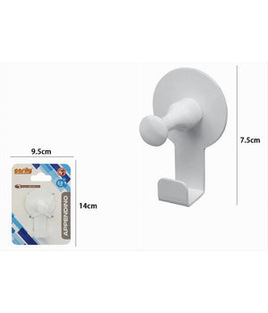 Appendino Gancio Appendi Porta Asciugamano 1 Posto Bagno Casa Bianco 7.5cm 59755         