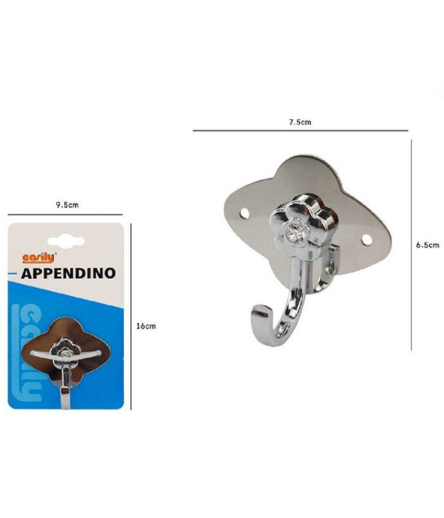 Appendino Gancio Appendiabiti Porta Asciugamano 1 Posto Bagno Fiori Parete 52672         
