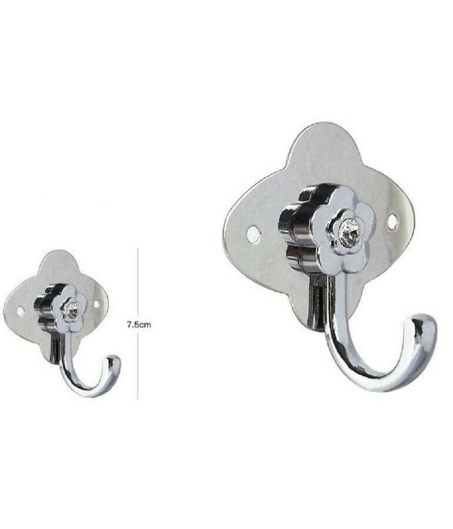 Appendino Gancio Appendiabiti Porta Asciugamano 1 Posto Bagno Fiori Parete 52672         