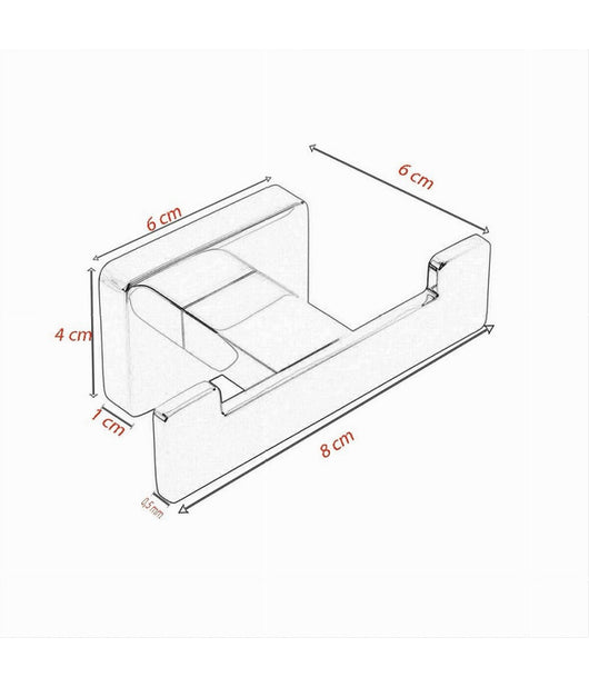 Appendino Gancio Doppio Da Muro Porta Asciugamani Accappatoi Cromato Bagno 87211         