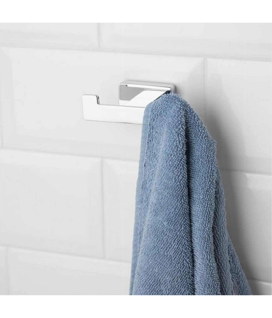 Appendino Gancio Doppio Da Muro Porta Asciugamani Accappatoi Cromato Bagno 87211         