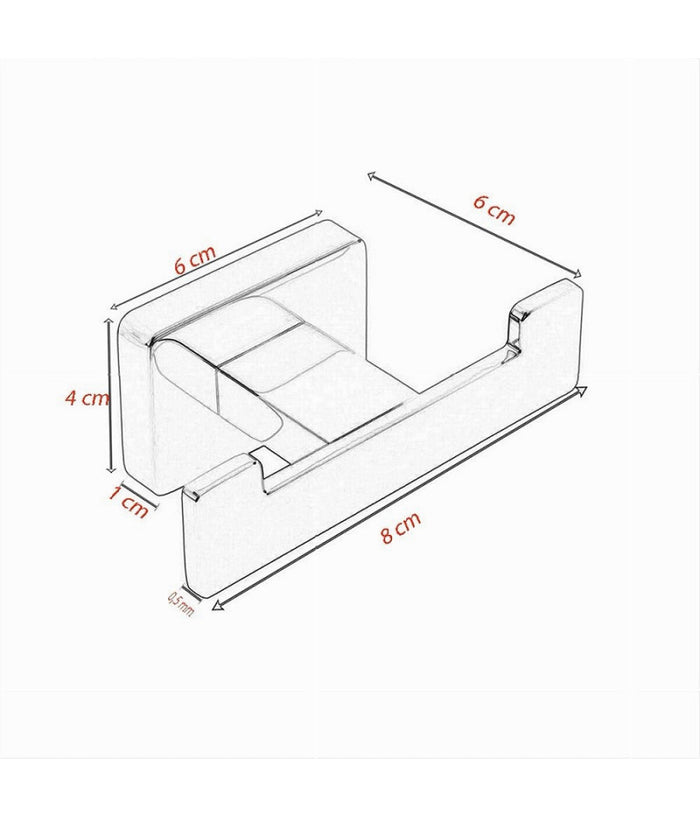 Appendino Gancio Doppio Da Muro Porta Asciugamani Accappatoi Cromato Bagno 87211         