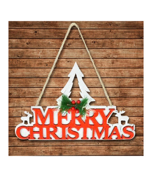 Appendino In Legno Per Albero Merry Christmas In 3 Colori Decorazioni Natalizie         