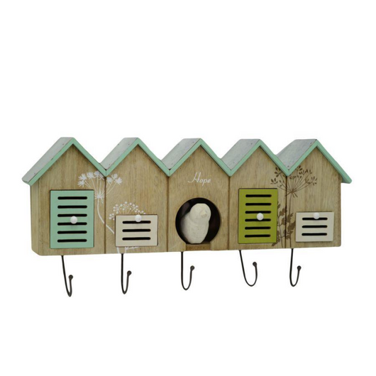 Appendino legno 5 posti 4 cassetti casette cm 49,5x23x9,5