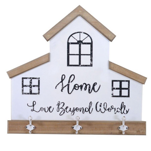 Appendino legno metallo breslavia 3 posti bianco cm 60x56x7,5