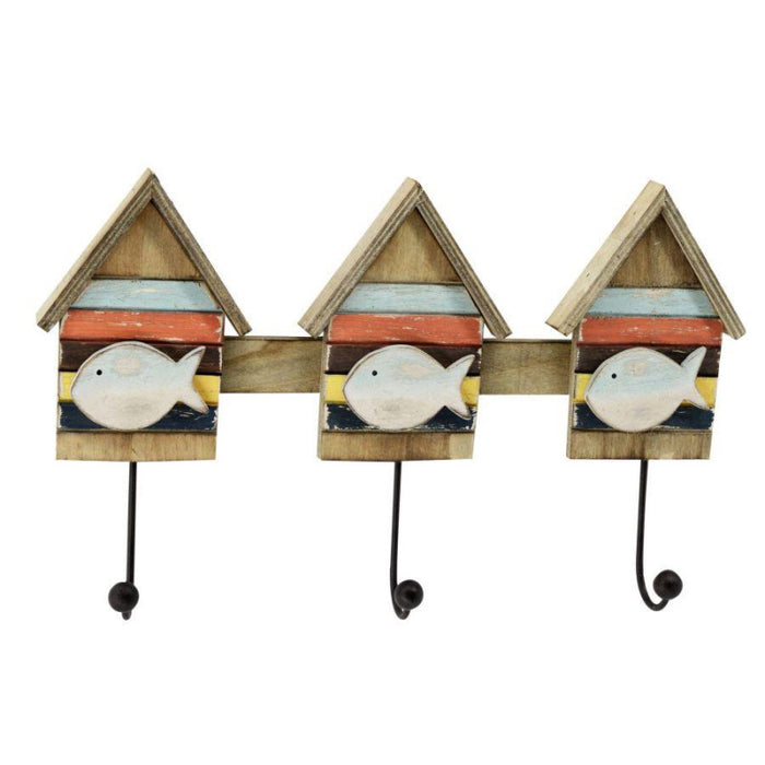 Appendino mare legno 3 posti cabina conpesce cm 33,5x20x3,8