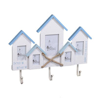 Appendino mare legno 3 posti con portafoto multiplo 5p cabina cm 46,5x35x4,5