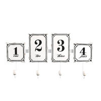 Appendino metallo 4 posti bianco con numeri cm 46x23x6,5
