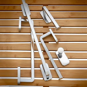 Appendino portasciugamani in acciaio inox con doppio fissaggio