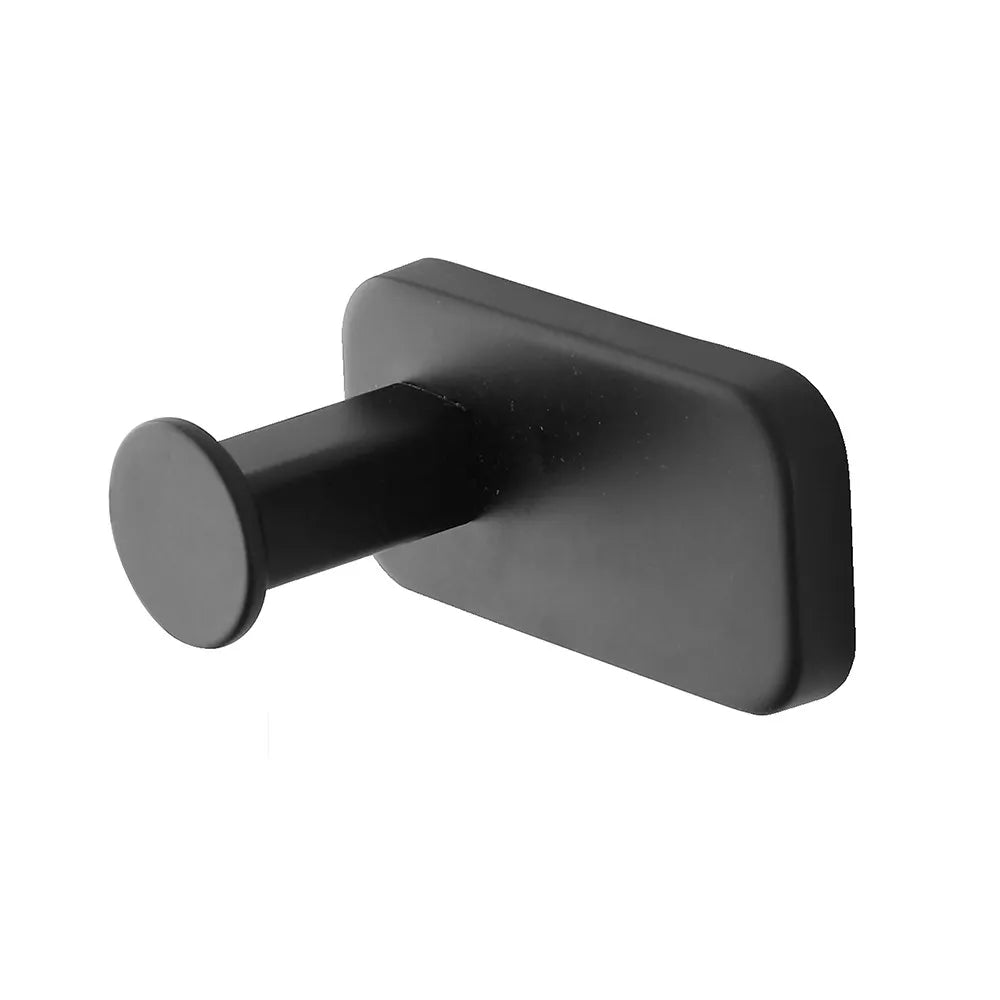 Appendino portasciugamani in acciaio inox nero con doppio fissaggio