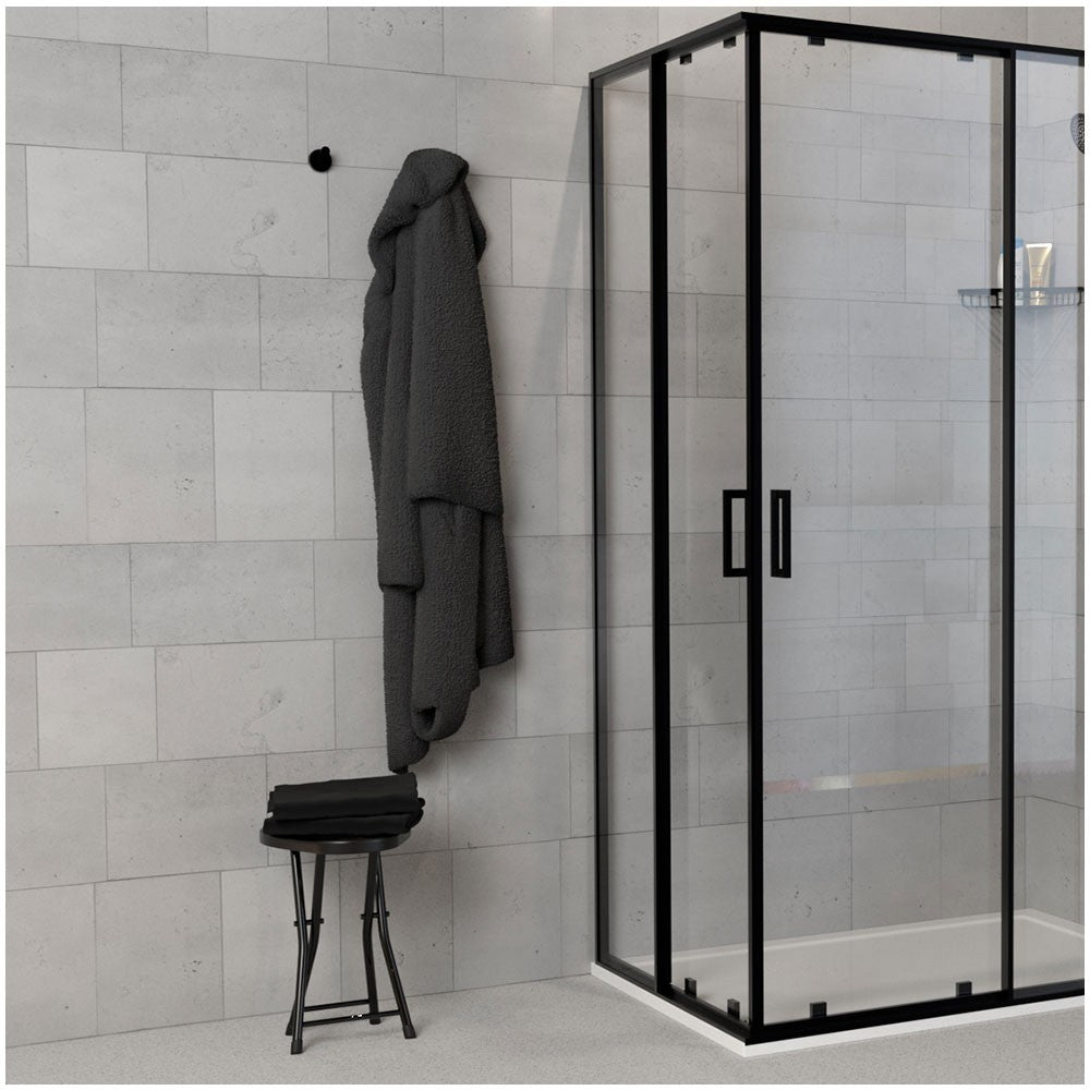 Appendino portasciugamani in acciaio nero opaco Chic Black