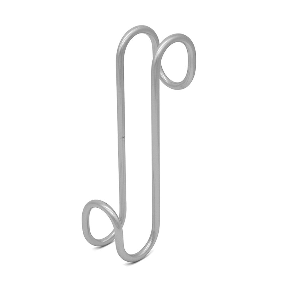 Appendino singolo grigio in acciaio per termoarredo e box doccia