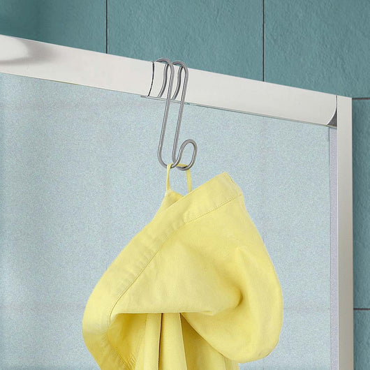 Appendino singolo grigio in acciaio per termoarredo e box doccia