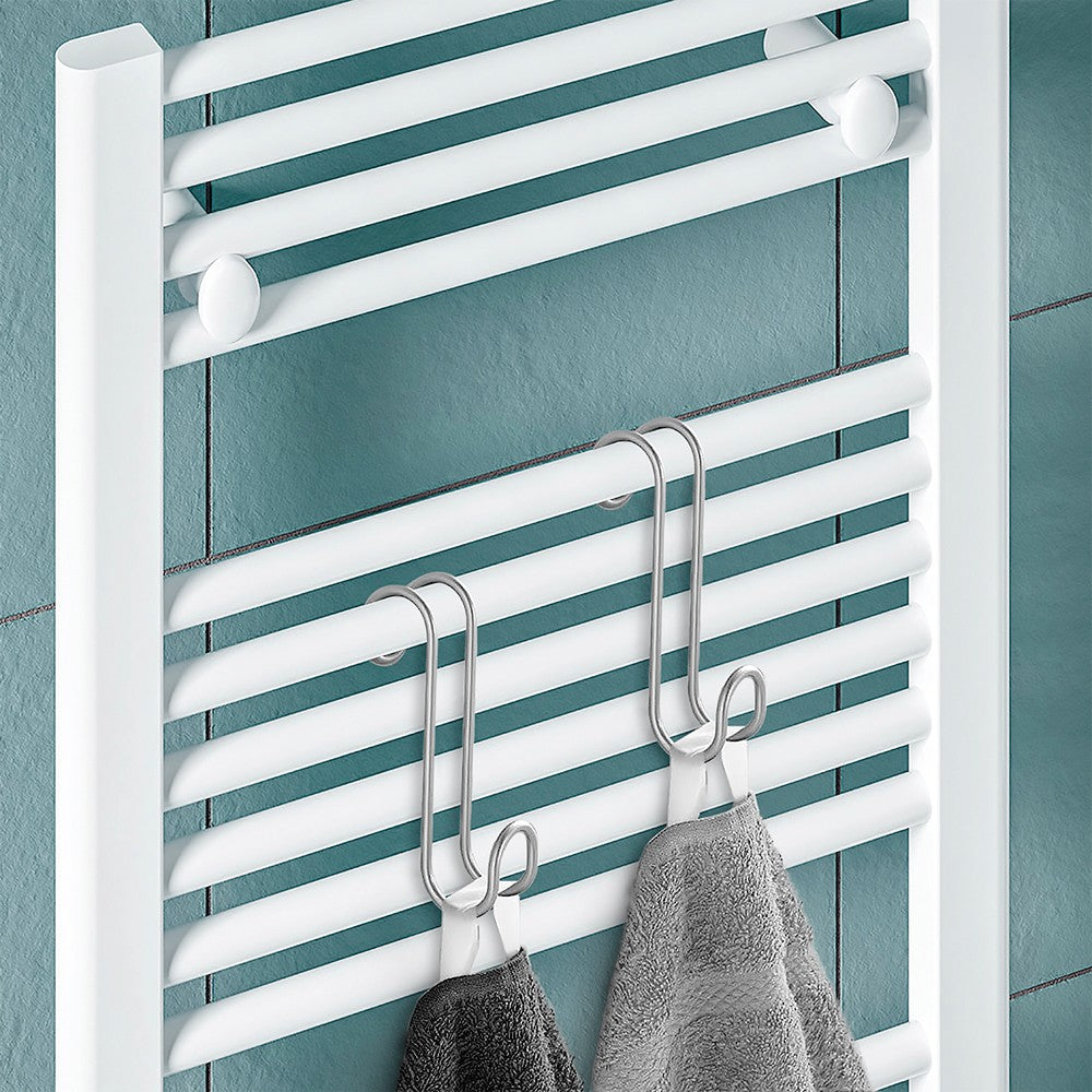 Appendino singolo grigio in acciaio per termoarredo e box doccia