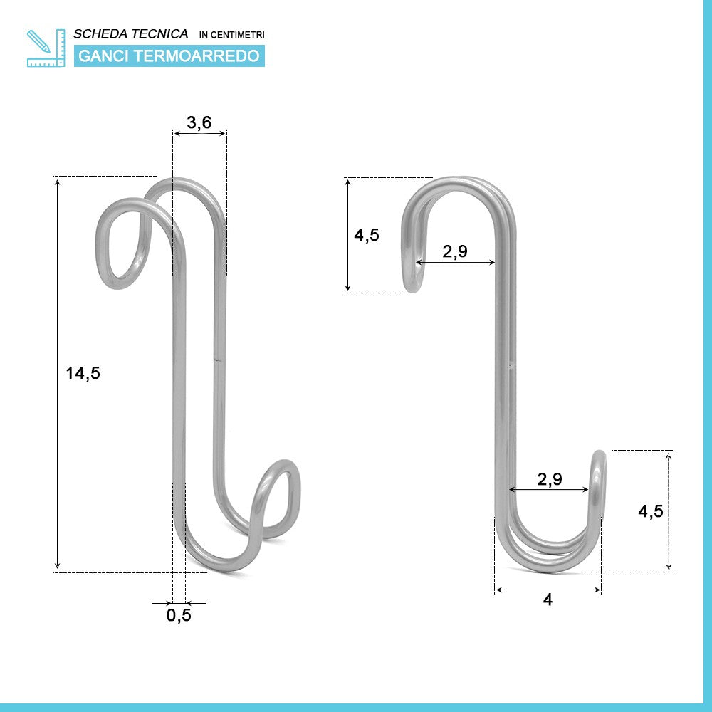 Appendino singolo grigio in acciaio per termoarredo e box doccia