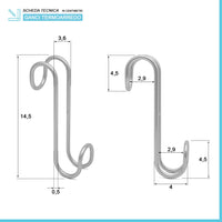 Appendino singolo grigio in acciaio per termoarredo e box doccia