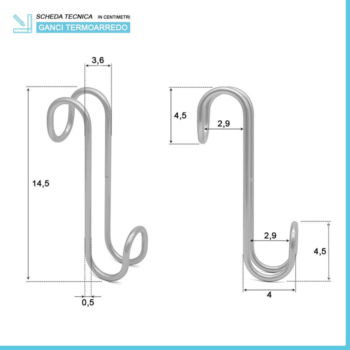 Appendino singolo grigio in acciaio per termoarredo e box doccia