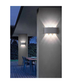 Applique 16w Up&down Lampada Muro Grigio Esterno Ip65 Luce 4000k 3000k 6500k Es68  -bianco Naturale      -