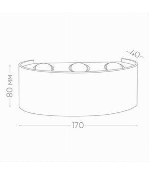Applique 16w Up&down Lampada Muro Grigio Esterno Ip65 Luce 4000k 3000k 6500k Es68         