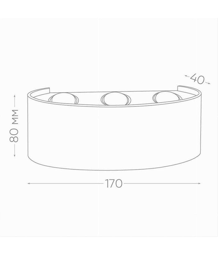 Applique 16w Up&down Lampada Muro Grigio Esterno Ip65 Luce 4000k 3000k 6500k Es68         