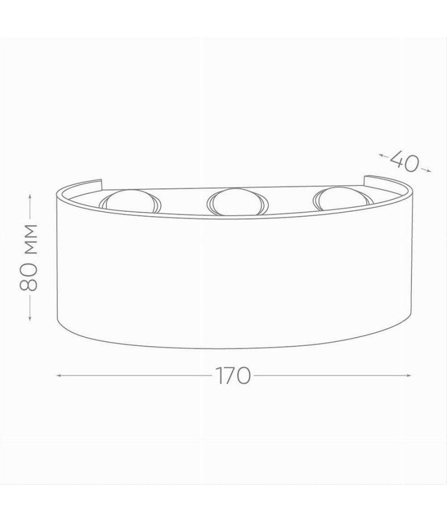 Applique 16w Up&down Lampada Muro Grigio Esterno Ip65 Luce 4000k 3000k 6500k Es68         