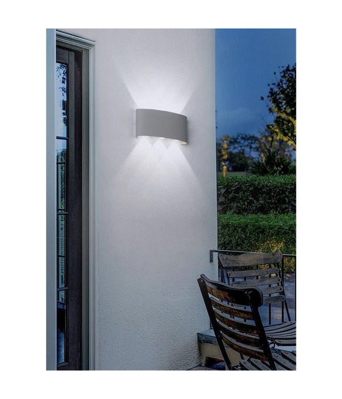 Applique 16w Up&down Lampada Muro Grigio Esterno Ip65 Luce 4000k 3000k 6500k Es68  -bianco Freddo      -