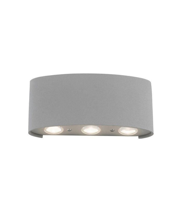 Applique 16w Up&down Lampada Muro Grigio Esterno Ip65 Luce 4000k 3000k 6500k Es68         