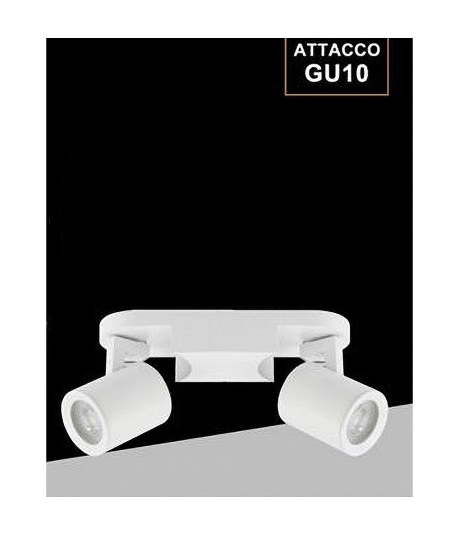 Applique 2 Diffusori Orientabile Soffitto Parete Lampada Gu10 Bianco Nero Th8802         