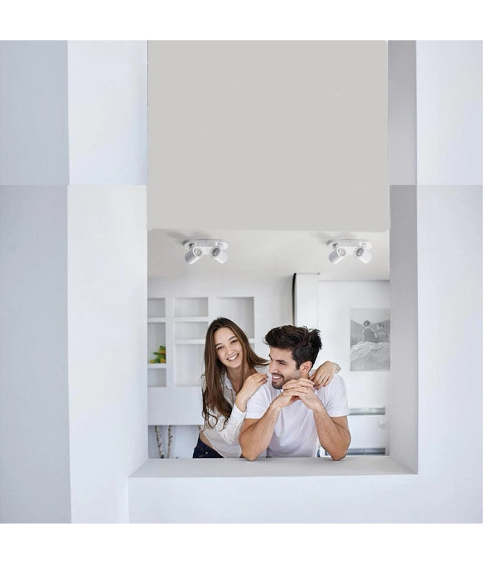 Applique 2 Diffusori Orientabile Soffitto Parete Lampada Gu10 Bianco Nero Th8802         