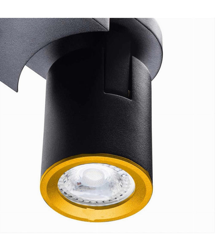 Applique 2 Diffusori Orientabile Soffitto Parete Lampada Gu10 Bianco Nero Th8802  Nero       