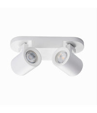 Applique 2 Diffusori Orientabile Soffitto Parete Lampada Gu10 Bianco Nero Th8802  Bianco       