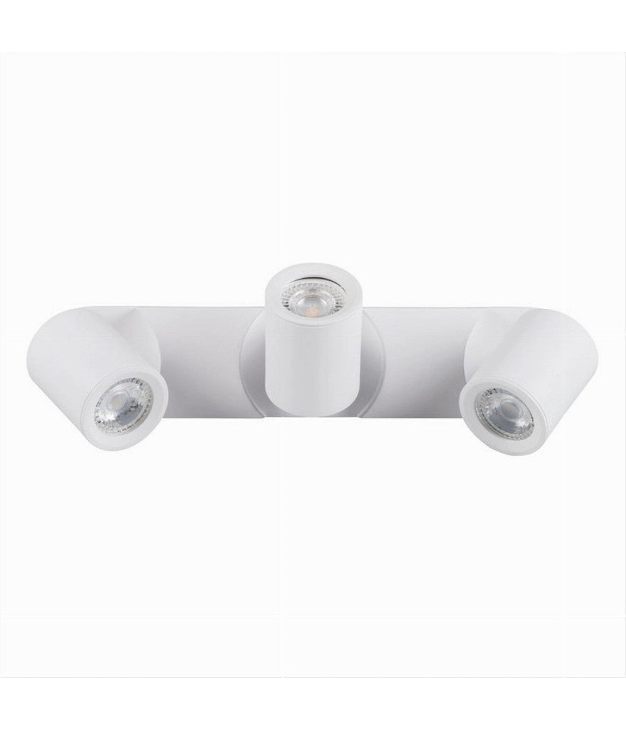 Applique 3 Diffusori Orientabile Soffitto Parete Lampada Gu10 Bianco Nero Th8803  Bianco       